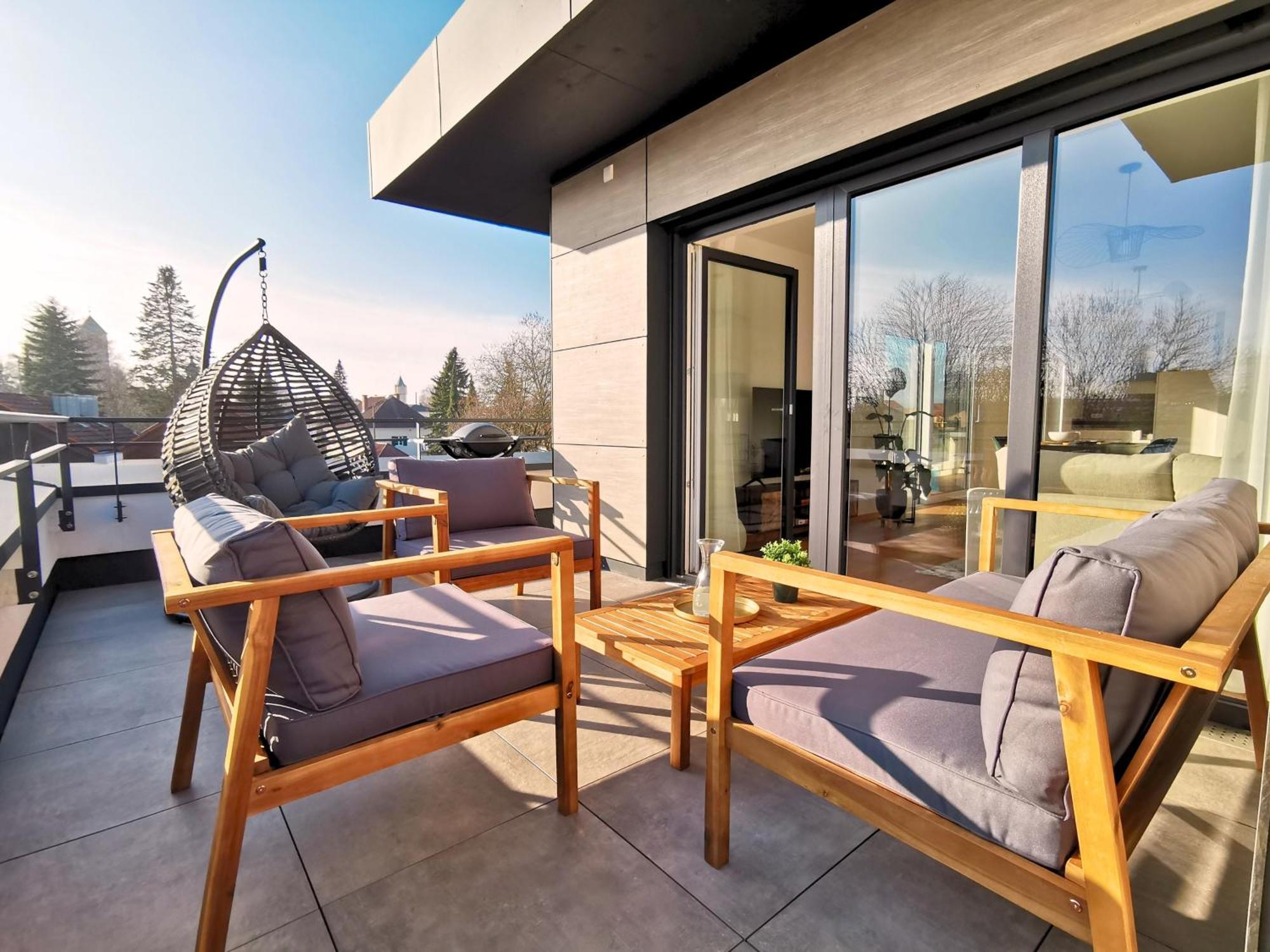 Apartamento Fynbos Penthouse Deluxe, Balkon, Parkplatz Straubing Exterior foto